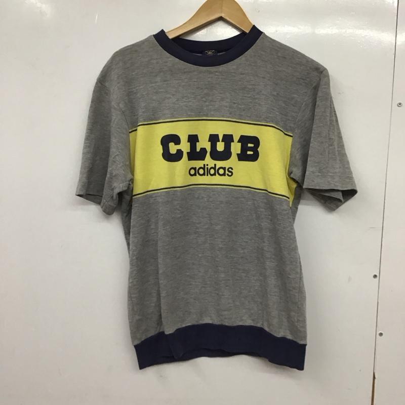アディダス adidas Tシャツ 半袖 半袖カットソー プリントTシャツ クルーネックカットソー clubadidas M ロゴ、文字 灰 / グレー / gray メンズ USED 古着 中古 10155539