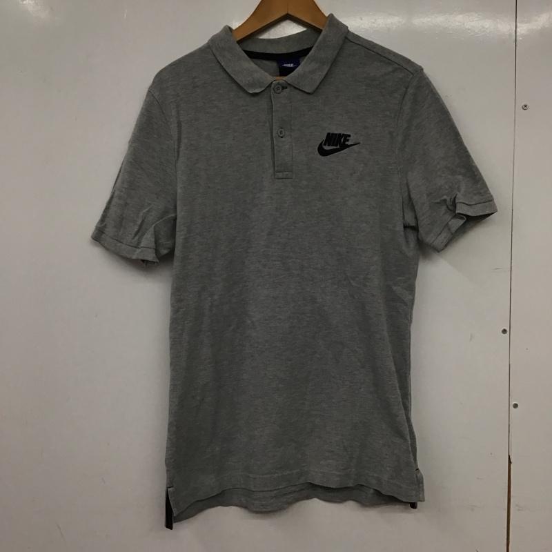 ナイキ NIKE ポロシャツ 半袖 829361-063 ポロシャツ 半袖カットソー M ロゴ、文字 灰 / グレー / gray メンズ USED 古着 中古 10155544