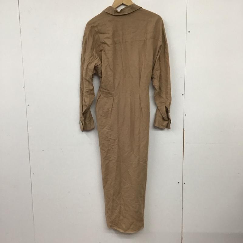 ザラ ZARA ワンピース ロングスカート 2524 776 730 リネンレーヨン スキッパーワンピース 長袖 S 無地 茶 / ブラウン / brown レディース USED 古着 中古 10155545