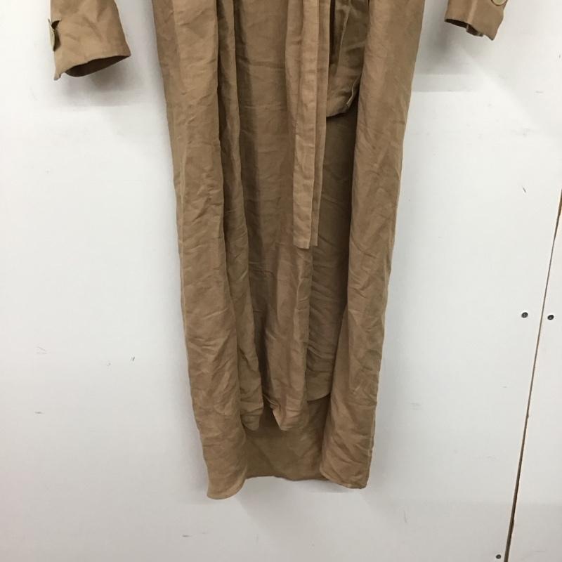 ザラ ZARA ワンピース ロングスカート 2524 776 730 リネンレーヨン スキッパーワンピース 長袖 S 無地 茶 / ブラウン / brown レディース USED 古着 中古 10155545
