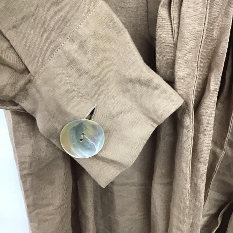 ザラ ZARA ワンピース ロングスカート 2524 776 730 リネンレーヨン スキッパーワンピース 長袖 S 無地 茶 / ブラウン / brown レディース USED 古着 中古 10155545