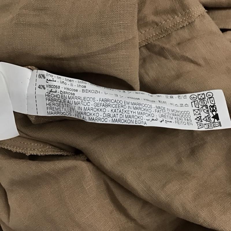 ザラ ZARA ワンピース ロングスカート 2524 776 730 リネンレーヨン スキッパーワンピース 長袖 S 無地 茶 / ブラウン / brown レディース USED 古着 中古 10155545