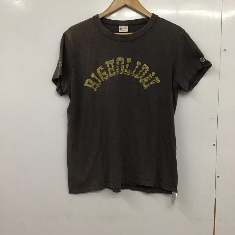 チャンピオン Champion Tシャツ 半袖 半袖カットソー プリントTシャツ クルーネックカットソー L ロゴ、文字 ダークグレー / ダークグレー / メンズ USED 古着 中古 10155546