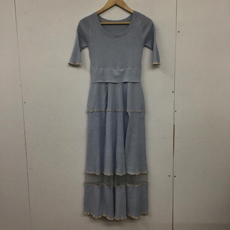 ファーファー FURFUR ワンピース ロングスカート RWN0221110 リブニットワンピース 半袖 メロウ ONE SIZE 無地 水色 / ライトブルー / レディース USED 古着 中古 10155548