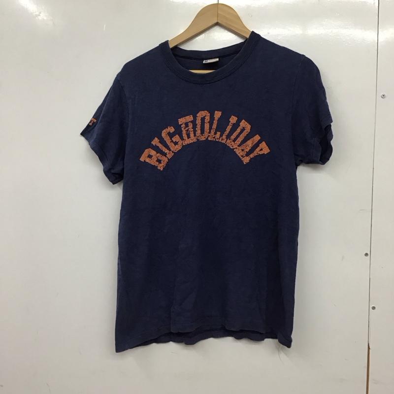 チャンピオン Champion Tシャツ 半袖 半袖カットソー プリントTシャツ クルーネックカットソー M ロゴ、文字 紺 / ネイビー / navy メンズ USED 古着 中古 10155552