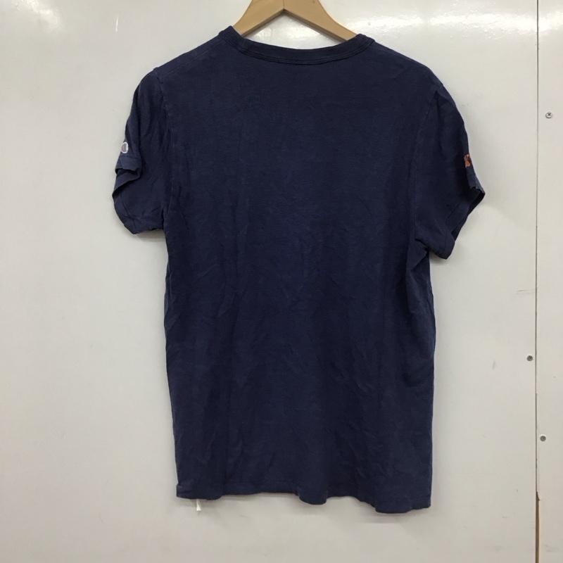 チャンピオン Champion Tシャツ 半袖 半袖カットソー プリントTシャツ クルーネックカットソー M ロゴ、文字 紺 / ネイビー / navy メンズ USED 古着 中古 10155552