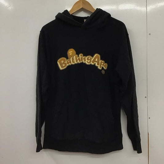 アベイシングエイプ A BATHING APE パーカー 長袖 長袖パーカー プルオーバーパーカー スウェット M ロゴ、文字 ダークグレー / ダークグレー / メンズ USED 古着 中古 10155555
