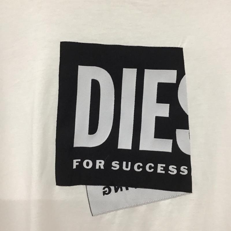 ディーゼル DIESEL Tシャツ 半袖 半袖カットソー プリントTシャツ クルーネックカットソー M ロゴ、文字 白 / ホワイト / white メンズ USED 古着 中古 10155556
