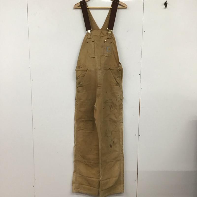 カーハート Carhartt サロペット・オーバーオール サロペット、オーバーオール R01 BIB OVERALL COTTON DUCK ロゴ、文字 茶 / ブラウン / brown メンズ USED 古着 中古 10155562