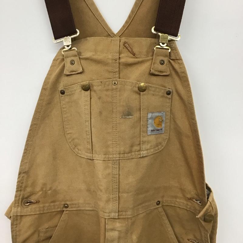 カーハート Carhartt サロペット・オーバーオール サロペット、オーバーオール R01 BIB OVERALL COTTON DUCK ロゴ、文字 茶 / ブラウン / brown メンズ USED 古着 中古 10155562