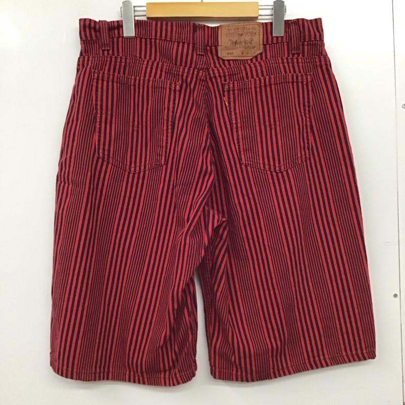 リーバイストラウスアンドコー Levi Strauss & co. パンツ ショートパンツ ショートパンツ ハーフパンツ カジュアルパンツ 36インチ ストライプ 赤 / レッド / red メンズ USED 古着 中古 10155573