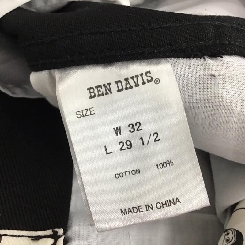 ベンデイビス BEN DAVIS パンツ ワークパンツ、ペインターパンツ 七分丈パンツ ショートパンツ ワイドパンツ 32インチ ロゴ、文字 黒 / ブラック / black メンズ USED 古着 中古 10155580