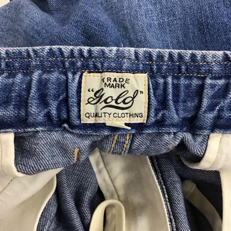 ゴールド GOLD パンツ ショートパンツ ハーフパンツ ショートパンツ カジュアルパンツ L 無地 インディゴ / インディゴ / Indigo メンズ USED 古着 中古 10155584