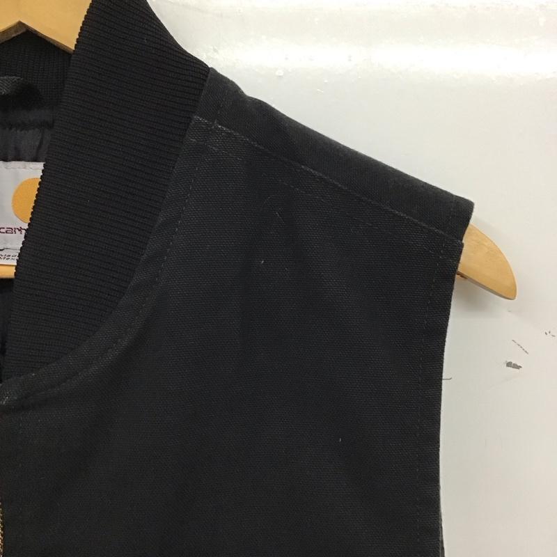 カーハート Carhartt ベスト ベスト ジップアップベスト ノースリーブカットソー アウター M ロゴ、文字 黒 / ブラック / black メンズ USED 古着 中古 10155613
