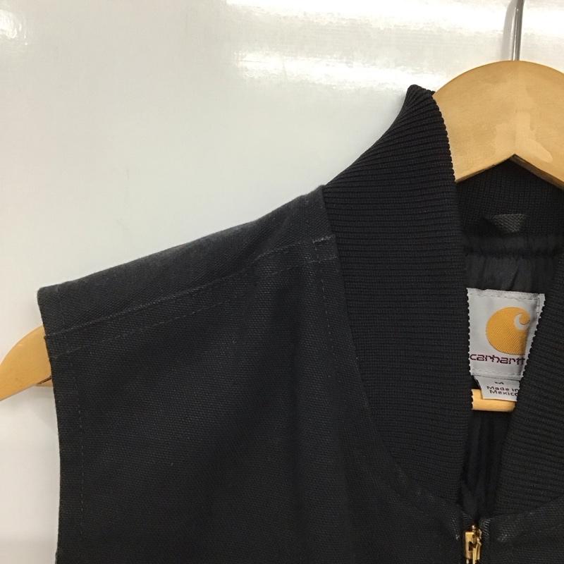 カーハート Carhartt ベスト ベスト ジップアップベスト ノースリーブカットソー アウター M ロゴ、文字 黒 / ブラック / black メンズ USED 古着 中古 10155613