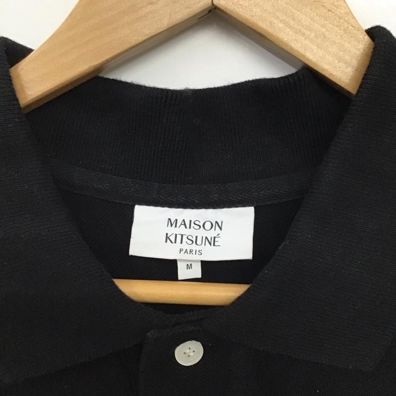 メゾンキツネ MAISON KITSUNE ポロシャツ 半袖 半袖ポロシャツ カラーシャツ 半袖カットソー M ロゴ、文字 黒 / ブラック / black メンズ USED 古着 中古 10155615