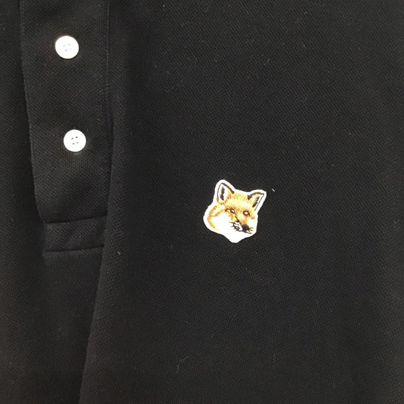 メゾンキツネ MAISON KITSUNE ポロシャツ 半袖 半袖ポロシャツ カラーシャツ 半袖カットソー M ロゴ、文字 黒 / ブラック / black メンズ USED 古着 中古 10155615