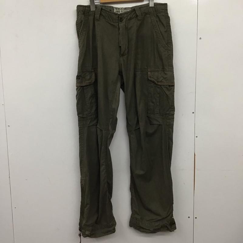アバクロンビーアンドフィッチ ABERCROMBIE&FITCH パンツ ワークパンツ、ペインターパンツ スリムパンツ カーゴパンツ カジュアルパンツ L ロゴ、文字 カーキ / カーキ / khaki メンズ USED 古着 中古 10155622