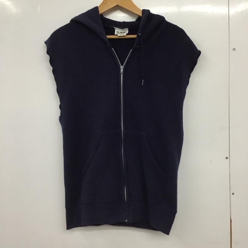 リー Lee ベスト ベスト ジップアップベスト ノースリーブカットソー パーカー S 無地 紺 / ネイビー / navy メンズ USED 古着 中古 10155627