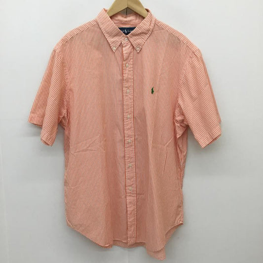 ローレンラルフローレン LAUREN RALPH LAUREN シャツ、ブラウス 半袖 Ralph Lauren ストライプ 半袖シャツ XL ストライプ 橙 / オレンジ / orange メンズ USED 古着 中古 10155629