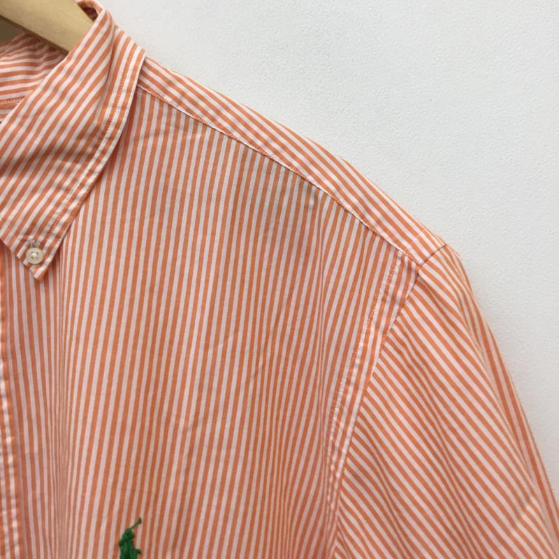 ローレンラルフローレン LAUREN RALPH LAUREN シャツ、ブラウス 半袖 Ralph Lauren ストライプ 半袖シャツ XL ストライプ 橙 / オレンジ / orange メンズ USED 古着 中古 10155629
