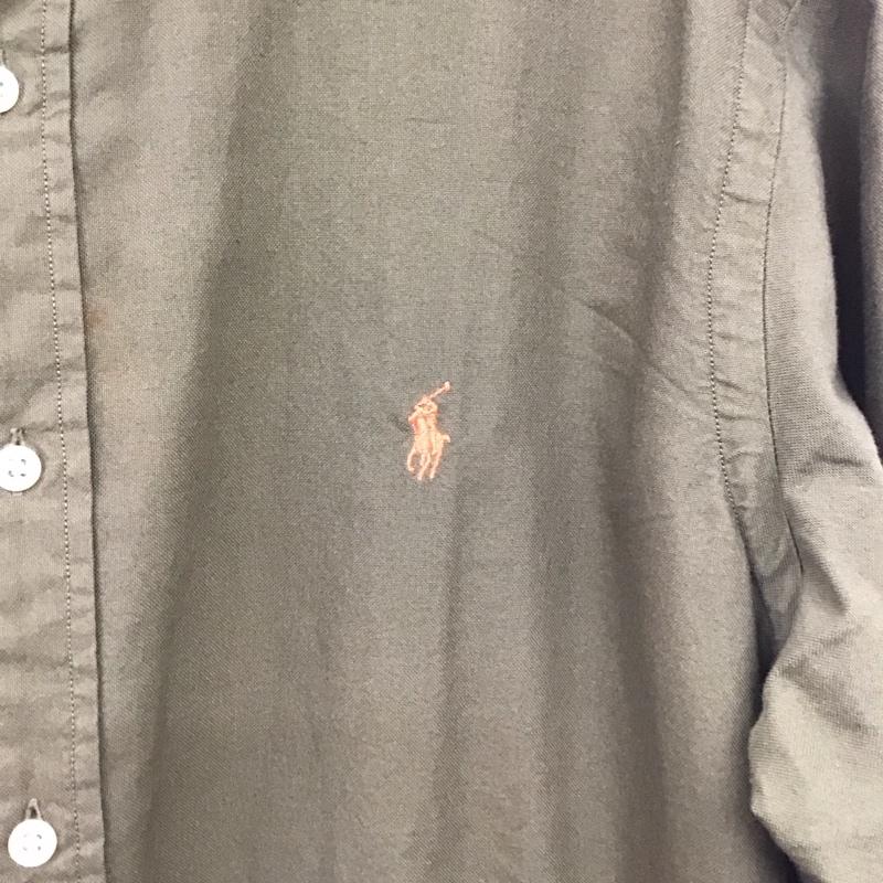 ラルフローレン RALPHLAUREN シャツ、ブラウス 長袖 長袖シャツ 無地シャツ カラーシャツ ボタンダウンシャツ M ロゴ、文字 カーキ / カーキ / khaki メンズ USED 古着 中古 10155633