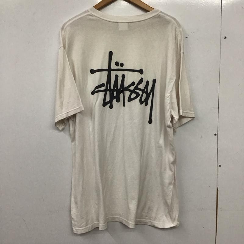 ステューシー STUSSY Tシャツ 半袖 半袖カットソー プリントTシャツ クルーネックカットソー L ロゴ、文字 白 / ホワイト / white メンズ USED 古着 中古 10155634