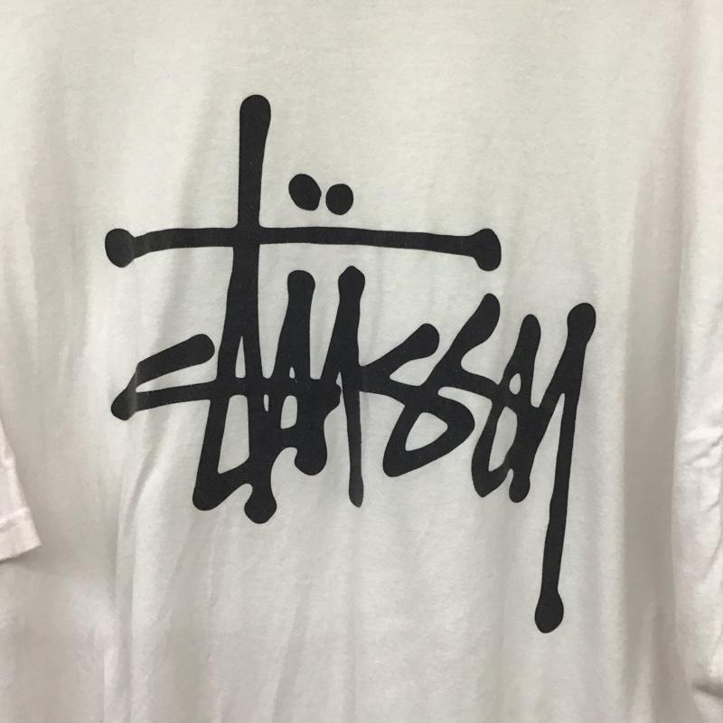 ステューシー STUSSY Tシャツ 半袖 半袖カットソー プリントTシャツ クルーネックカットソー L ロゴ、文字 白 / ホワイト / white メンズ USED 古着 中古 10155634
