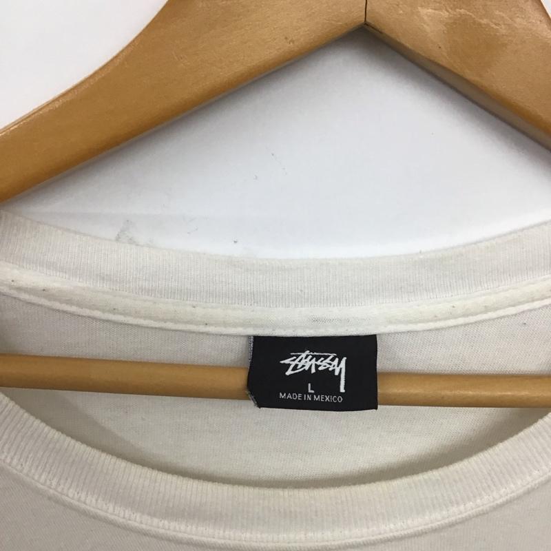 ステューシー STUSSY Tシャツ 半袖 半袖カットソー プリントTシャツ クルーネックカットソー L ロゴ、文字 白 / ホワイト / white メンズ USED 古着 中古 10155634