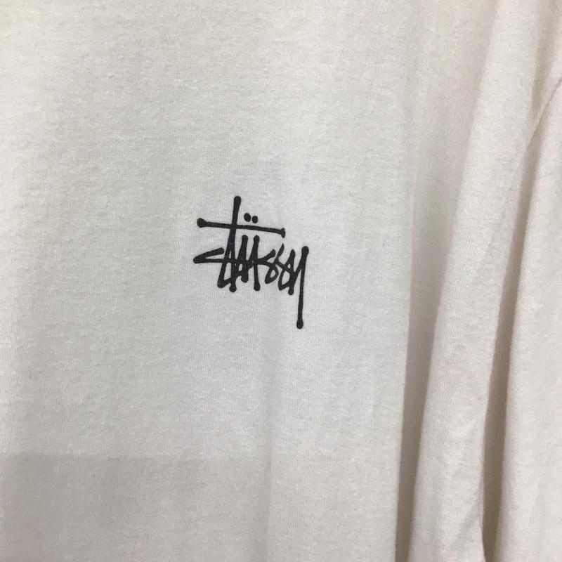 ステューシー STUSSY Tシャツ 半袖 半袖カットソー プリントTシャツ クルーネックカットソー L ロゴ、文字 白 / ホワイト / white メンズ USED 古着 中古 10155634