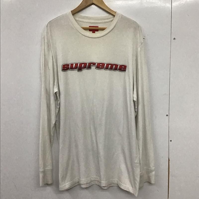 シュプリーム Supreme カットソー 長袖 長袖カットソー プリントカットソー クルーネック L ロゴ、文字 白 / ホワイト / white メンズ USED 古着 中古 10155636