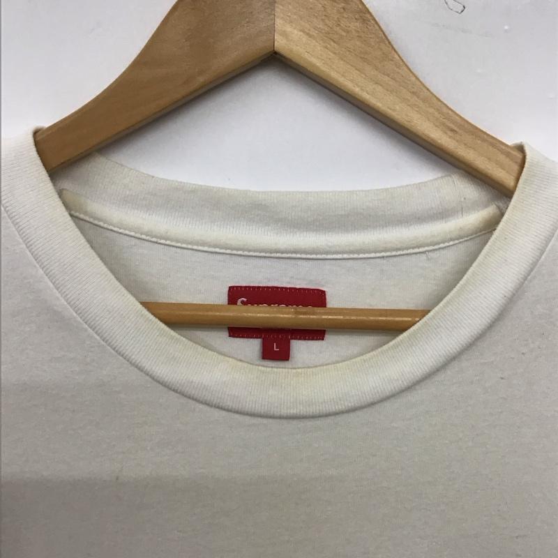 シュプリーム Supreme カットソー 長袖 長袖カットソー プリントカットソー クルーネック L ロゴ、文字 白 / ホワイト / white メンズ USED 古着 中古 10155636