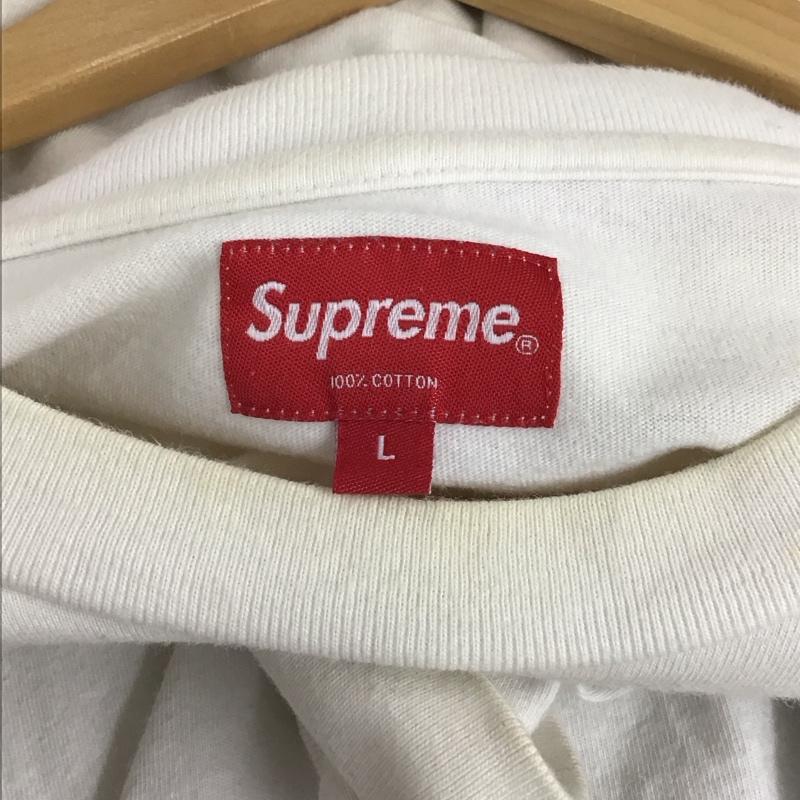 シュプリーム Supreme カットソー 長袖 長袖カットソー プリントカットソー クルーネック L ロゴ、文字 白 / ホワイト / white メンズ USED 古着 中古 10155636