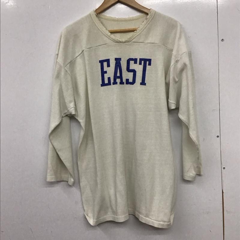 古着 USED カットソー 長袖 長袖カットソー プリントカットソー Vネック ロゴ、文字 アイボリー / アイボリー / メンズ USED 古着 中古 10155637