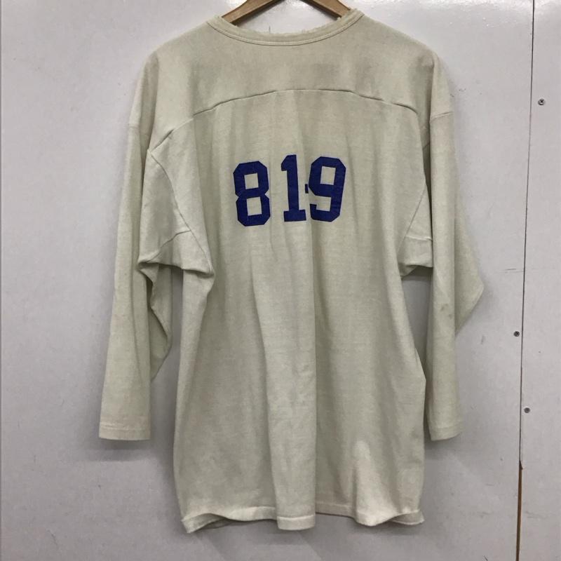 古着 USED カットソー 長袖 長袖カットソー プリントカットソー Vネック ロゴ、文字 アイボリー / アイボリー / メンズ USED 古着 中古 10155637