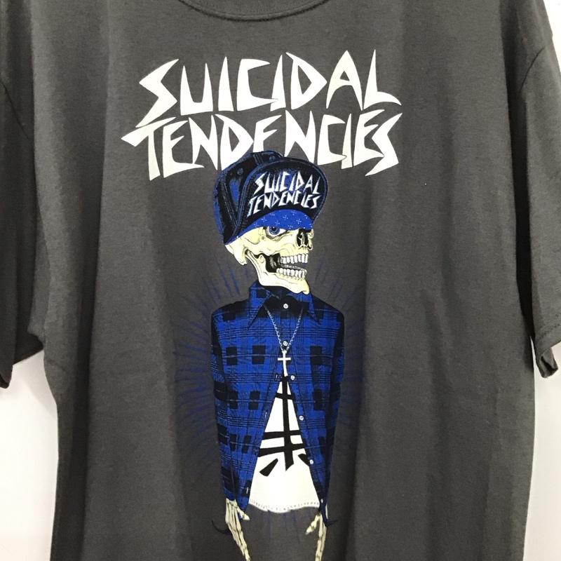 古着 USED Tシャツ 半袖 半袖カットソー プリントTシャツ クルーネックカットソー バンドTシャツ L ロゴ、文字 ダークグレー / ダークグレー / メンズ USED 古着 中古 10155638