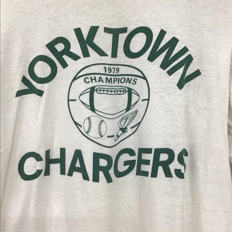 チャンピオン Champion Tシャツ 半袖 半袖カットソー プリントTシャツ クルーネックカットソー XL ロゴ、文字 アイボリー / アイボリー / メンズ USED 古着 中古 10155639