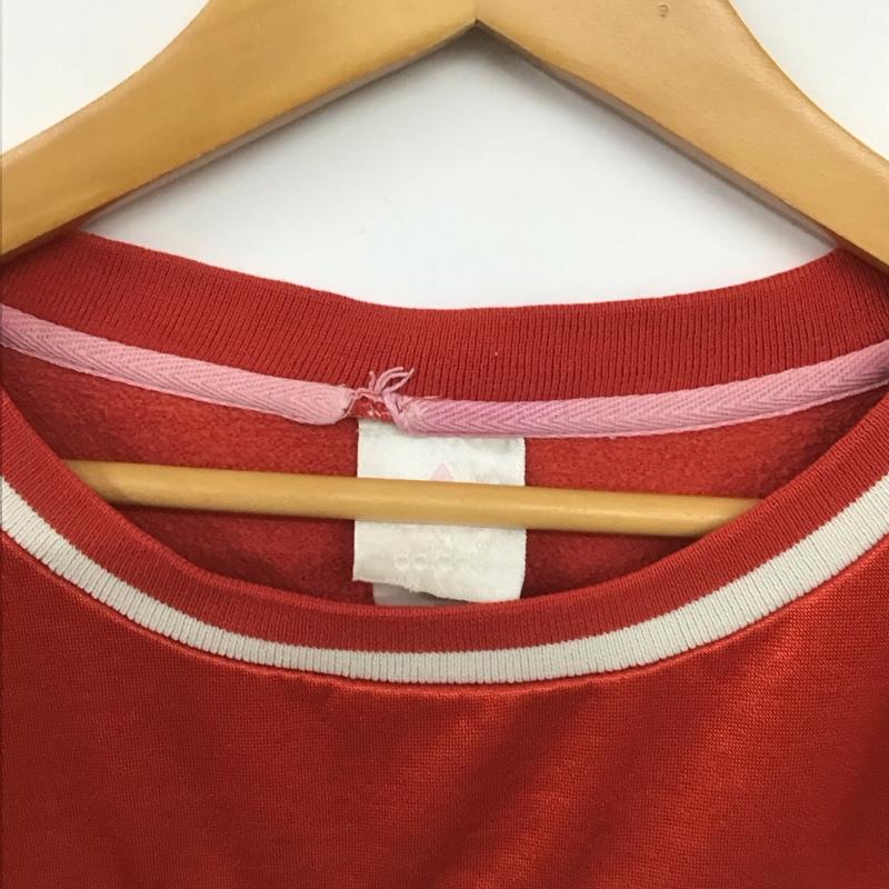 アディダス adidas トレーナー 長袖 長袖トレーナー スウェット クルーネック プルオーバー ロゴ、文字 白 / ホワイト / white X 赤 / レッド / red X 黒 / ブラック / black メンズ USED 古着 中古 10155647