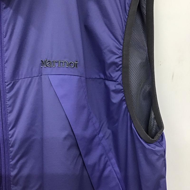 マーモット Marmot ベスト ベスト ジップアップベスト ナイロンベスト スタンドカラー L ロゴ、文字 紫 / パープル / purple メンズ USED 古着 中古 10155648