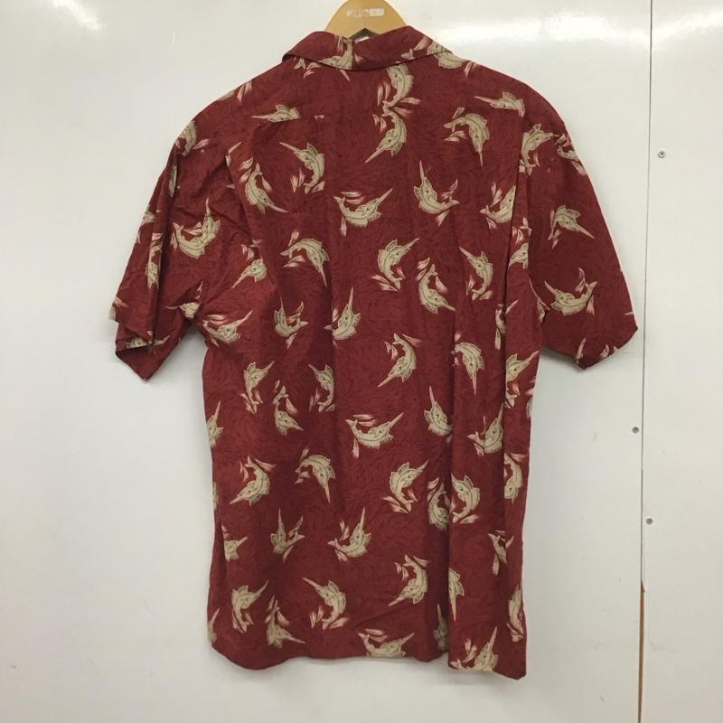 チャップスラルフローレン CHAPSRALPHLAUREN シャツ、ブラウス 半袖 半袖シャツ プリントシャツ ポケットシャツ L ロゴ、文字 えんじ / ワインレッド / dark red メンズ USED 古着 中古 10155651