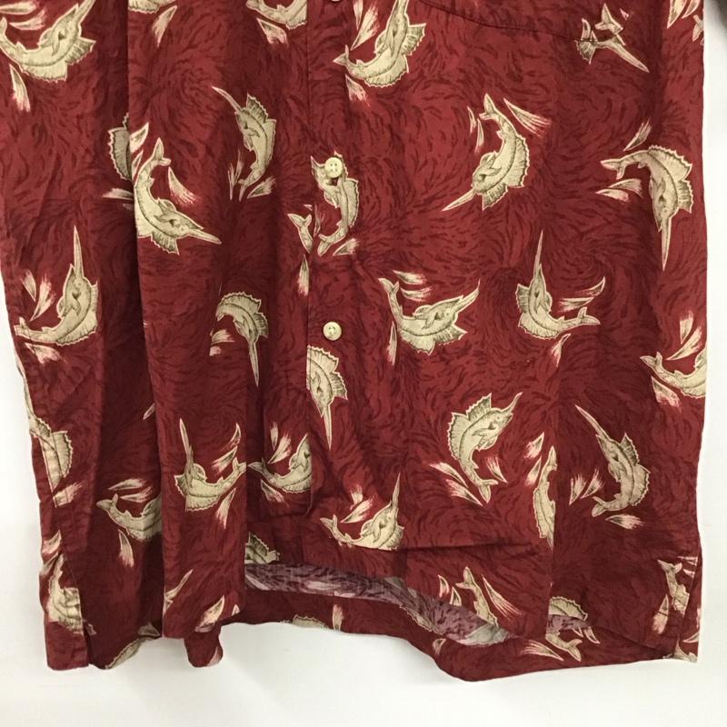 チャップスラルフローレン CHAPSRALPHLAUREN シャツ、ブラウス 半袖 半袖シャツ プリントシャツ ポケットシャツ L ロゴ、文字 えんじ / ワインレッド / dark red メンズ USED 古着 中古 10155651