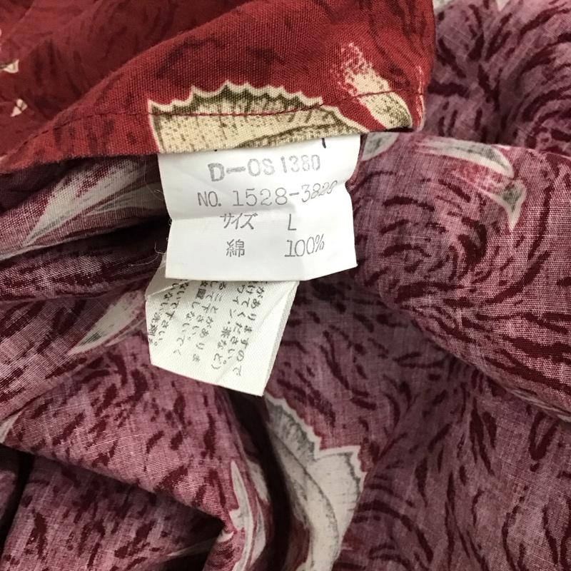チャップスラルフローレン CHAPSRALPHLAUREN シャツ、ブラウス 半袖 半袖シャツ プリントシャツ ポケットシャツ L ロゴ、文字 えんじ / ワインレッド / dark red メンズ USED 古着 中古 10155651