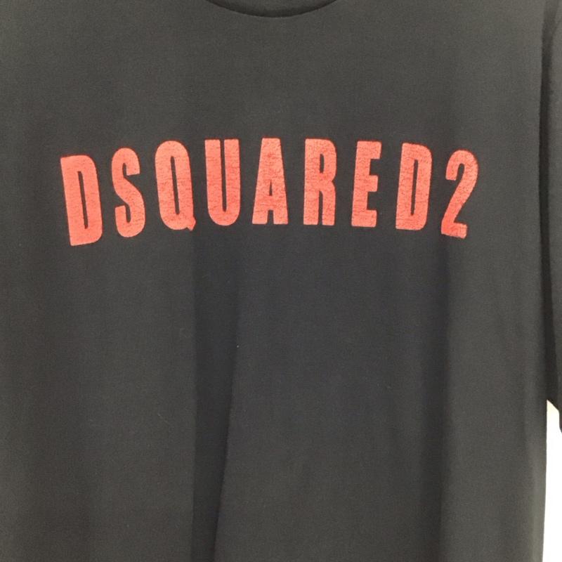 ディースクエアード2 DSQUARED2 Tシャツ 半袖 半袖カットソー プリントTシャツ クルーネックカットソー L ロゴ、文字 黒 / ブラック / black メンズ USED 古着 中古 10155653
