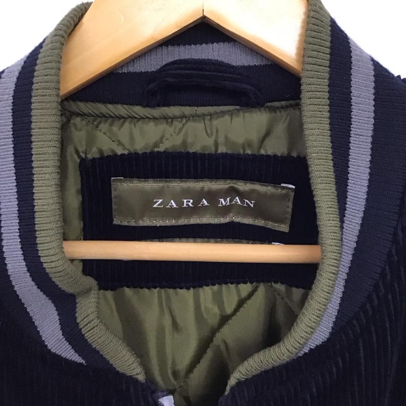 ザラメン ZARA MAN ジャケット、上着 ジャンパー、ブルゾン ジップアップジャケット アウター コーデュロイジャケット 44 無地 紺 / ネイビー / navy メンズ USED 古着 中古 10155659