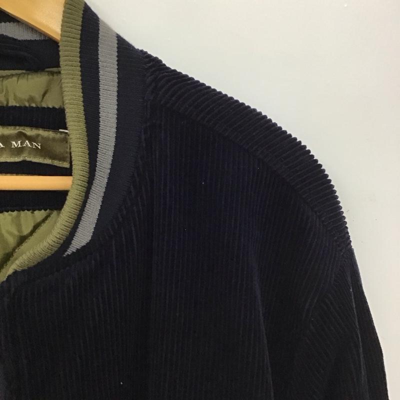 ザラメン ZARA MAN ジャケット、上着 ジャンパー、ブルゾン ジップアップジャケット アウター コーデュロイジャケット 44 無地 紺 / ネイビー / navy メンズ USED 古着 中古 10155659