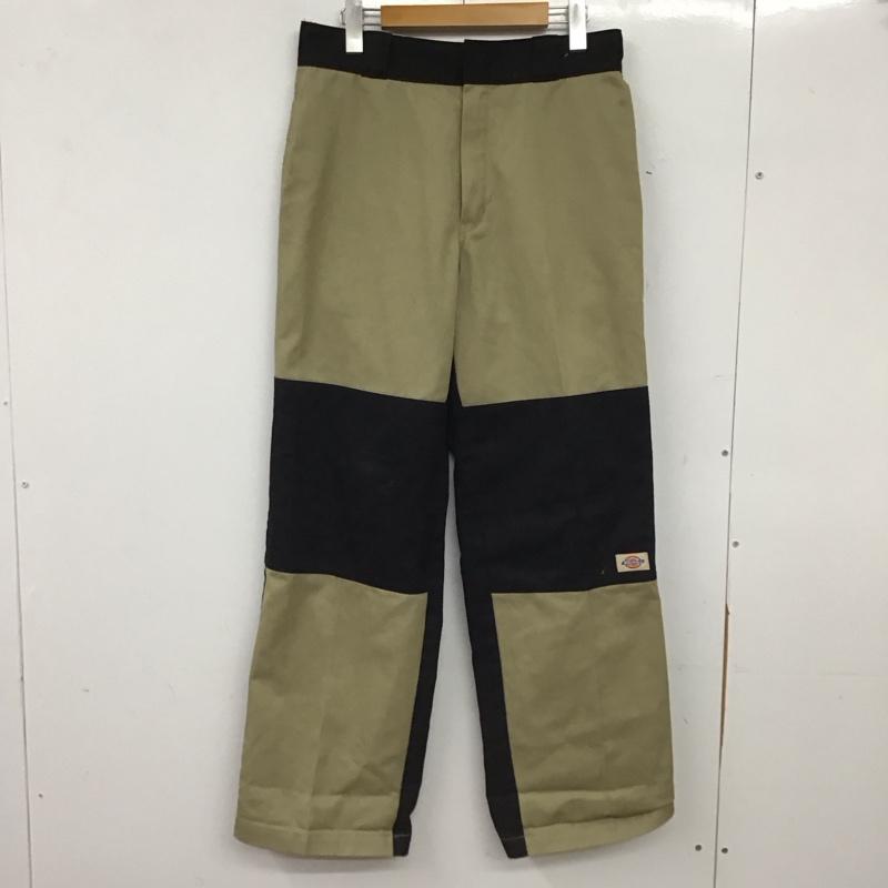 ディッキーズ Dickies パンツ ワークパンツ、ペインターパンツ ワークパンツ ワイドパンツ カジュアルパンツ S ロゴ、文字 黒 / ブラック / black X ベージュ / ベージュ / beige メンズ USED 古着 中古 10155663