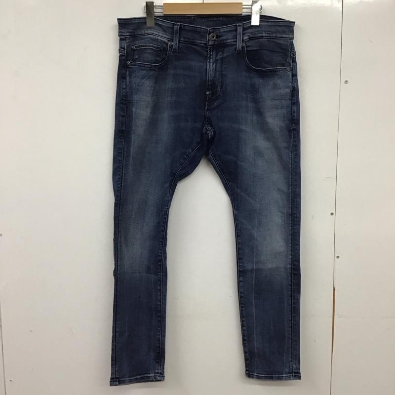 ジースターロゥ G-STAR RAW パンツ デニム、ジーンズ デニムパンツ スリムパンツ カジュアルパンツ ストレッチパンツ 35インチ 無地 インディゴ / インディゴ / Indigo メンズ USED 古着 中古 10155664