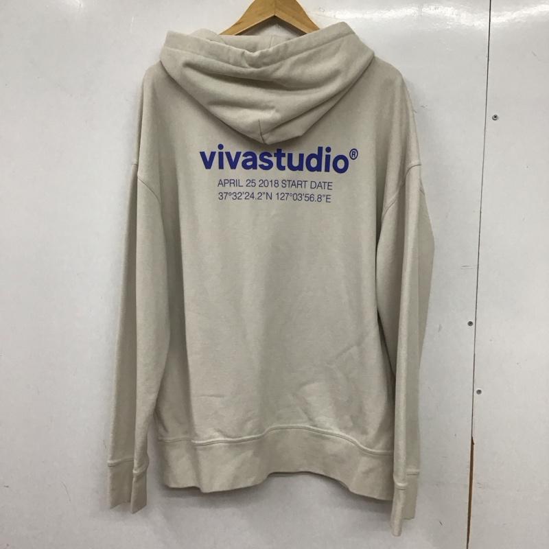 ビバスタジオ VIVASTUDIO パーカー 長袖 長袖パーカー プルオーバーパーカー スウェット L ロゴ、文字 アイボリー / アイボリー / メンズ USED 古着 中古 10155666