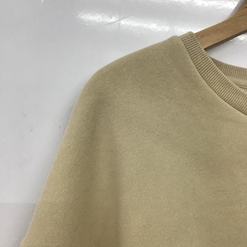 ナインティナインティ 9090 トレーナー 長袖 長袖トレーナー スウェット クルーネック プルオーバー L ロゴ、文字 ベージュ / ベージュ / beige メンズ USED 古着 中古 10155673