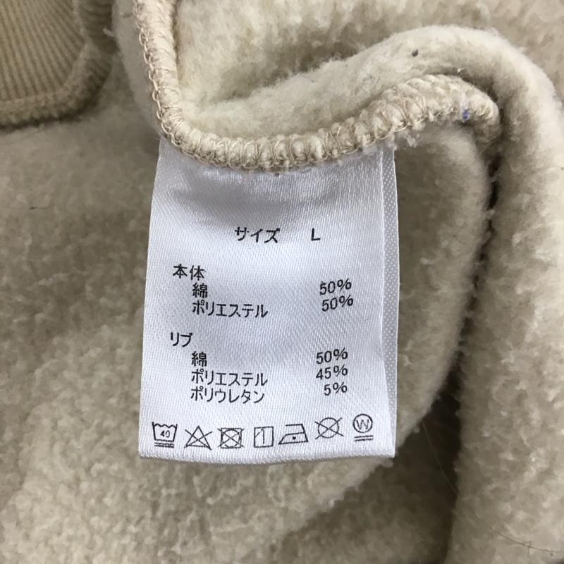 ナインティナインティ 9090 トレーナー 長袖 長袖トレーナー スウェット クルーネック プルオーバー L ロゴ、文字 ベージュ / ベージュ / beige メンズ USED 古着 中古 10155673